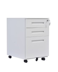 Cajonera metálica OLIMPO 2C1A, ruedas, 3 cajones, gris ral 7035.