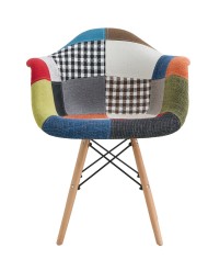 Sillón STAR PAT22, madera, tejido patchwork color 22