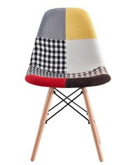 Silla STAR PAT24, madera, tejido patchwork color 24