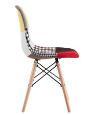 Silla STAR PAT24, madera, tejido patchwork color 24