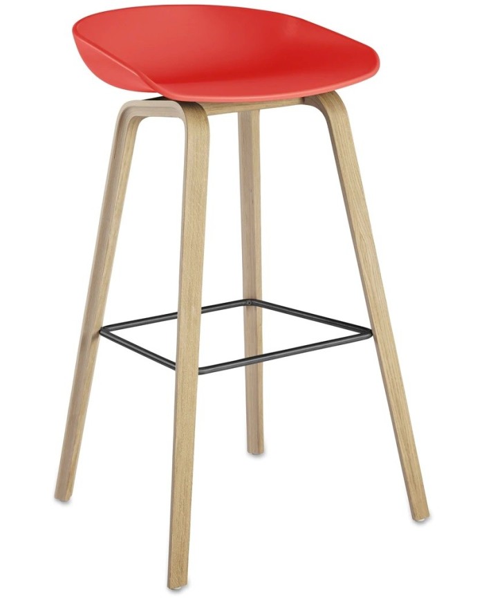 Taburete DANTE NEW (SU), metal, polipropileno rojo