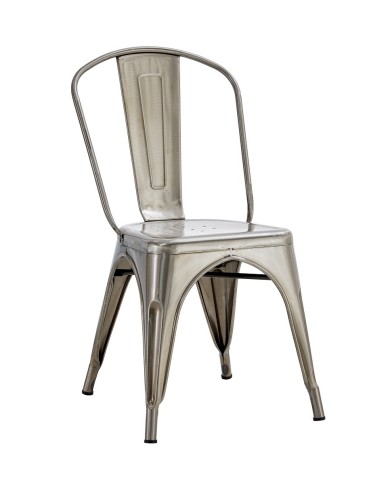 Silla TOL EK BRUSHED, acero, plata