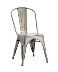 Silla TOL EK BRUSHED, acero, plata