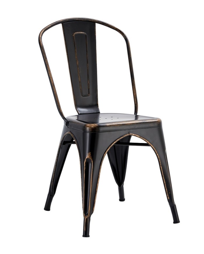 Silla TOL EK VINTAGE, acero, negra