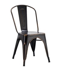 Silla TOL EK VINTAGE, acero, negra