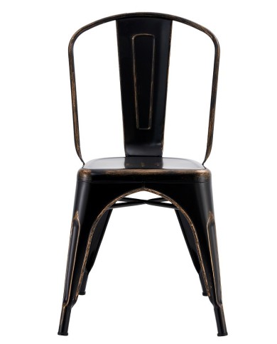 Silla TOL EK VINTAGE, acero, negra