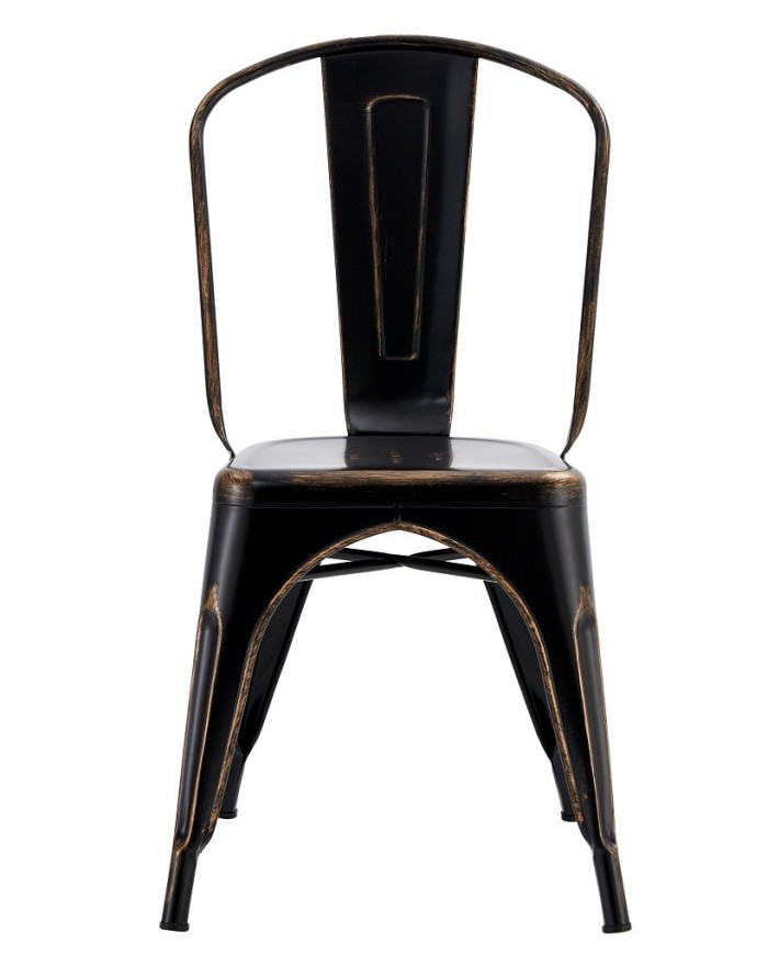 Silla TOL EK VINTAGE, acero, negra