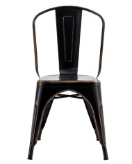 Silla TOL EK VINTAGE, acero, negra