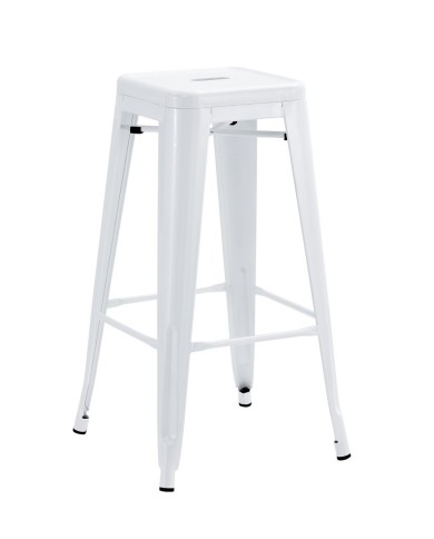 Taburete TOL EK LIMITED, acero, blanco