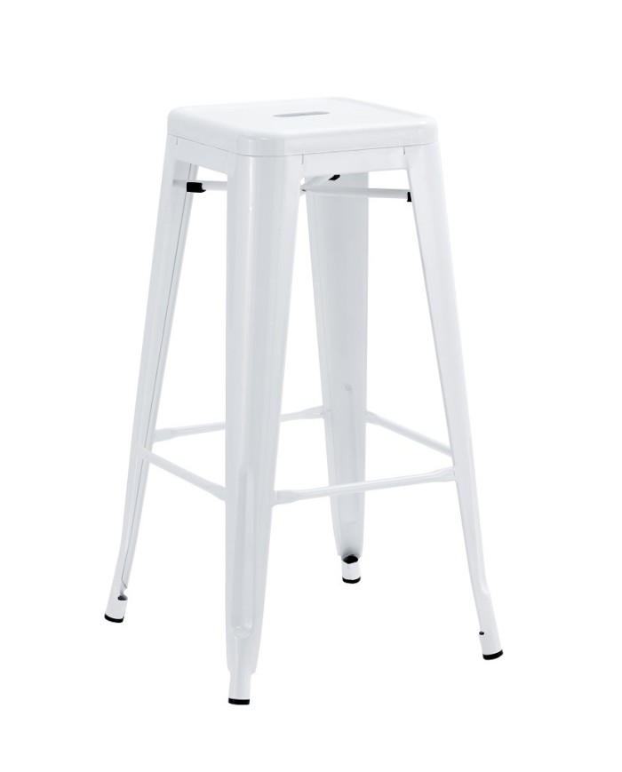 Taburete TOL EK LIMITED, acero, blanco