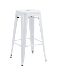 Taburete TOL EK LIMITED, acero, blanco