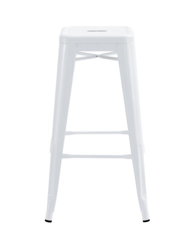 Taburete TOL EK LIMITED, acero, blanco
