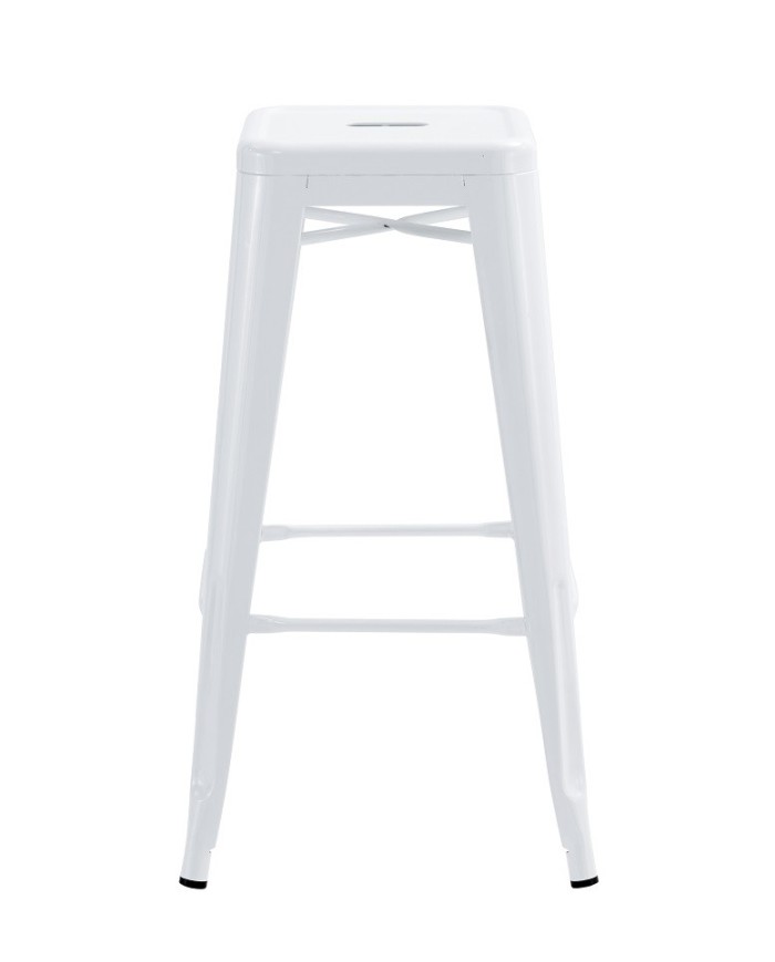 Taburete TOL EK LIMITED, acero, blanco