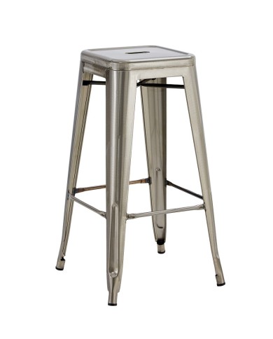 Taburete TOL EK BRUSHED, acero, plata