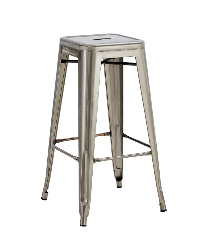 Taburete TOL EK BRUSHED, acero, plata