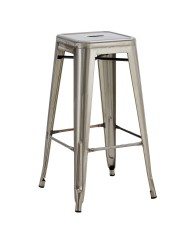 Taburete TOL EK BRUSHED, acero, plata