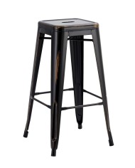 Taburete TOL EK VINTAGE, acero, negro