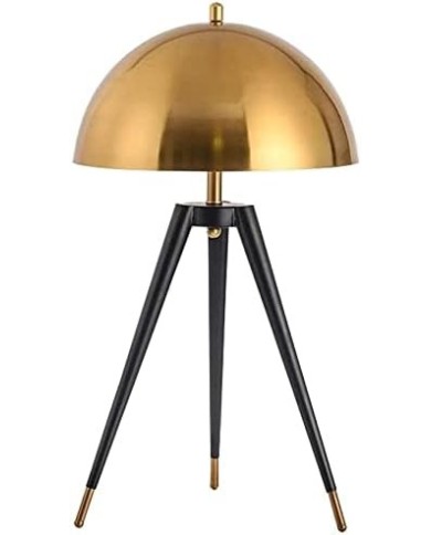 Lámpara ATOM, sobremesa, metal, negra y dorada