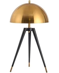 Lámpara ATOM, sobremesa, metal, negra y dorada
