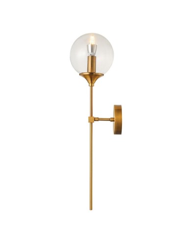 Aplique VARNA, metal dorado, tulipa transparente