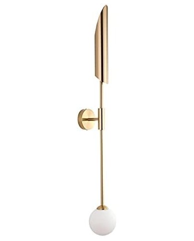 Aplique MATSA, metal cobrizo, tulipa blanca