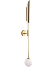 Aplique MATSA, metal cobrizo, tulipa blanca