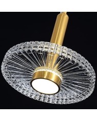 Lámpara LIPS, colgante, metal dorada, acrílico, led