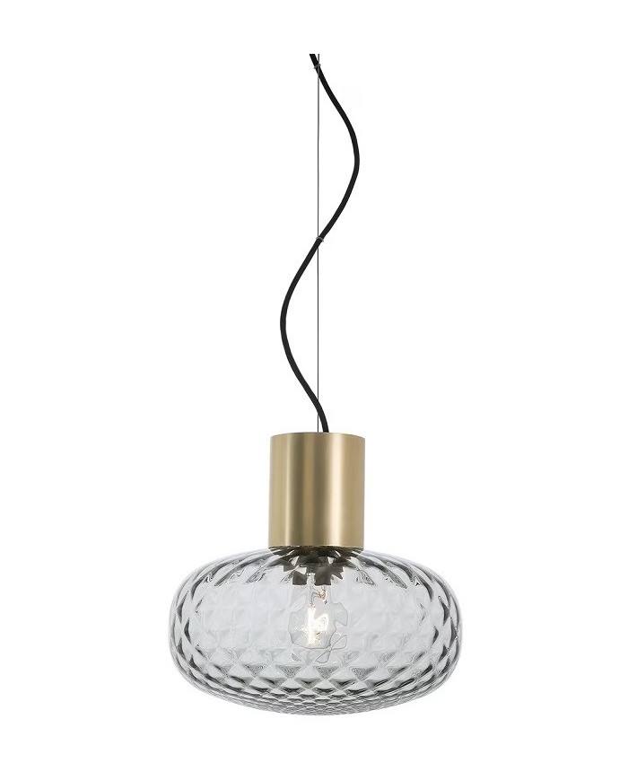 Lámpara GERA COH28, colgante, aluminio, dorada, cristal