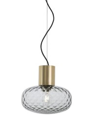 Lámpara GERA COH28, colgante, aluminio, dorada, cristal