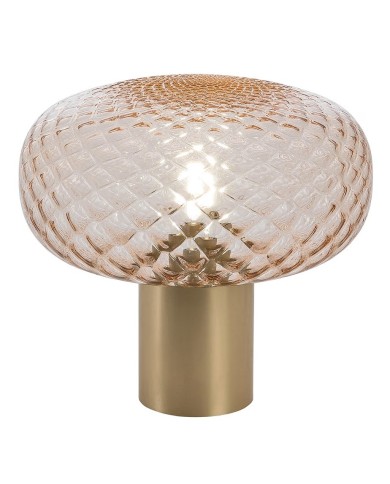 Lámpara GERA SOH28, sobremesa, aluminio, dorada, cristal