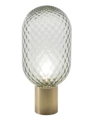 Lámpara GERA SOH43, sobremesa, aluminio, dorada, cristal