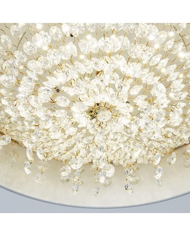 Lámpara JENA BL, colgante, metal, blanca, cristal, led