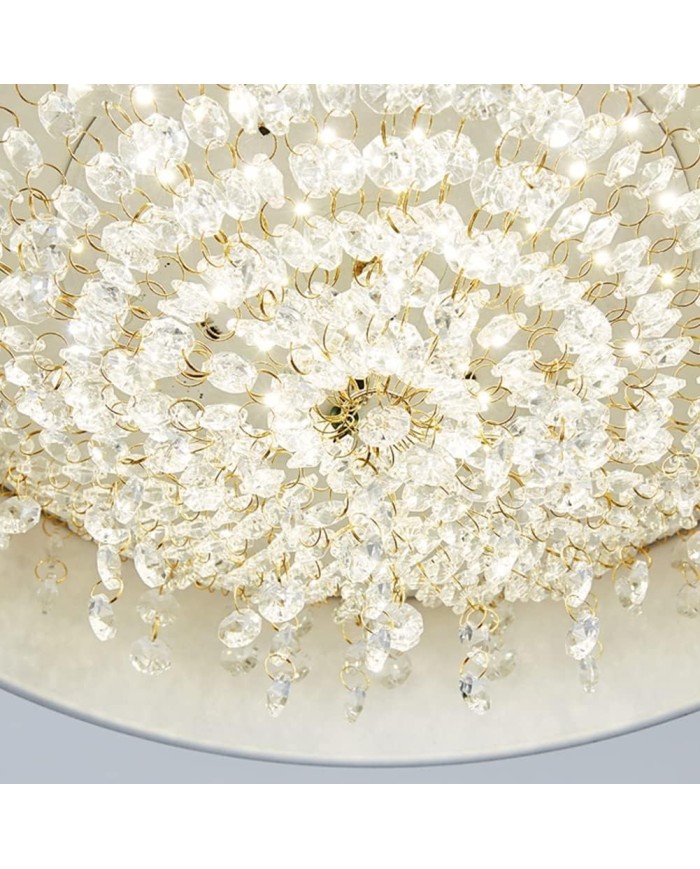 Lámpara JENA BL, colgante, metal, blanca, cristal, led