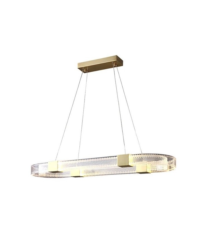 Lámpara TISSA, colgante, metal, dorada, acrílica, led