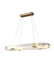 Lámpara TISSA, colgante, metal, dorada, acrílica, led