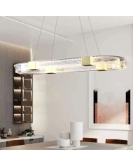 Lámpara TISSA, colgante, metal, dorada, acrílica, led