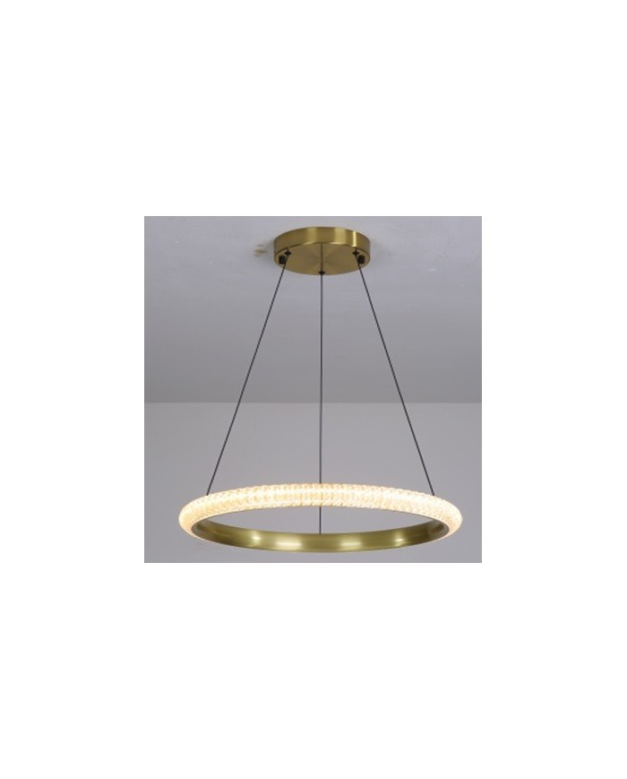 Lámpara BERKA 40, colgante, aluminio, dorada, acrílico, led