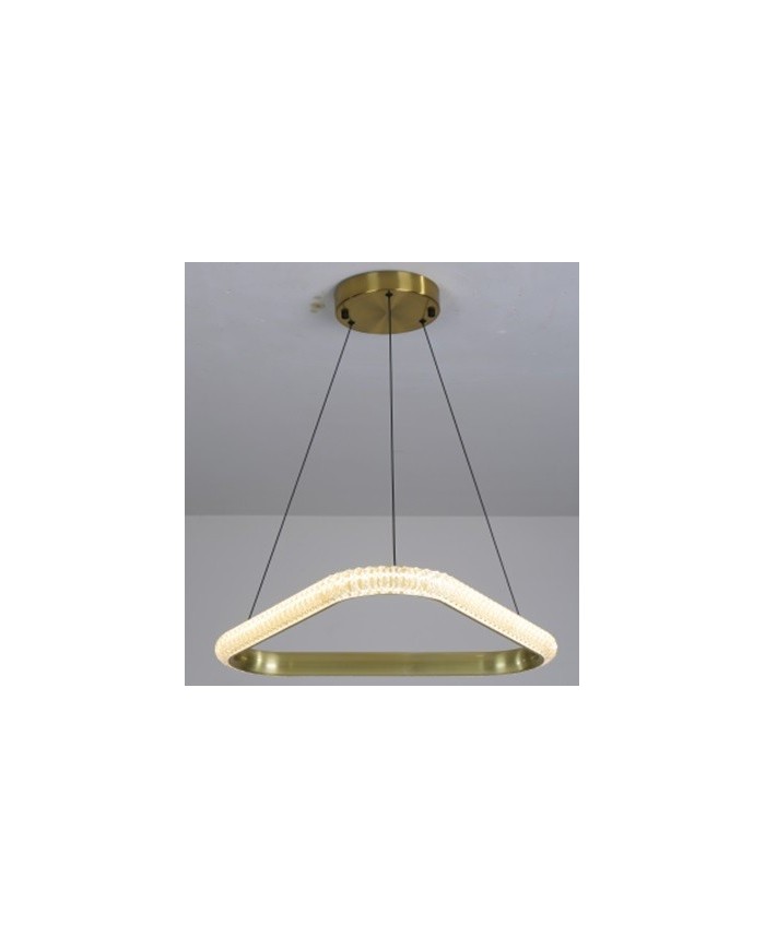 Lámpara BERKA TR60, colgante, aluminio, dorada, acrílico, led