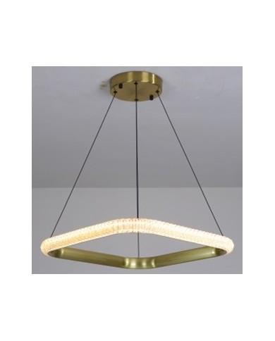 Lámpara BERKA CU60, colgante, aluminio, dorada, acrílico, led