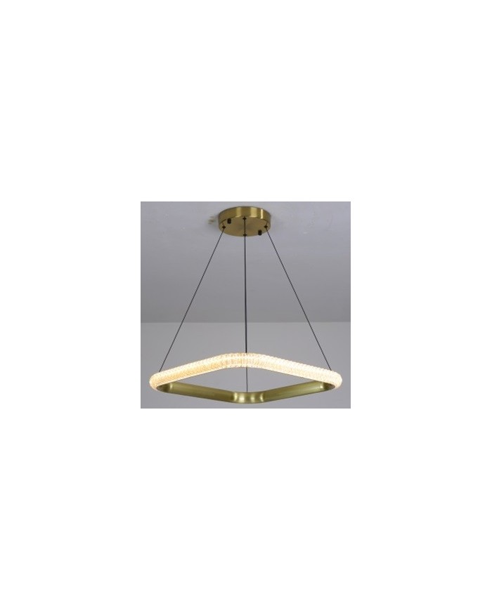 Lámpara BERKA CU60, colgante, aluminio, dorada, acrílico, led