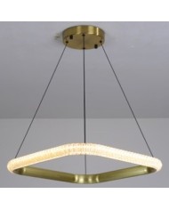 Lámpara BERKA CU60, colgante, aluminio, dorada, acrílico, led