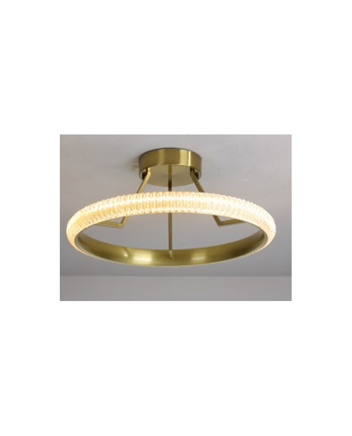 Lámpara BERKA TRE60, de techo, aluminio, dorada, acrílico, led