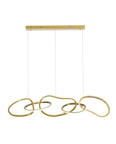 Lámpara WOLFIS, colgante, metal dorada, led