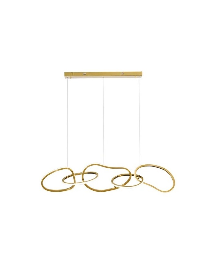 Lámpara WOLFIS, colgante, metal dorada, led