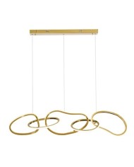 Lámpara WOLFIS, colgante, metal dorada, led