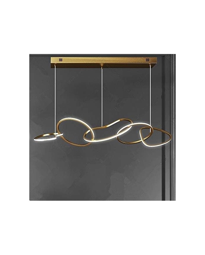 Lámpara WOLFIS, colgante, metal dorada, led