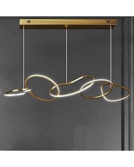 Lámpara WOLFIS, colgante, metal dorada, led