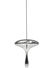 Lámpara HERDA H365, colgante, metal, cristal plateado