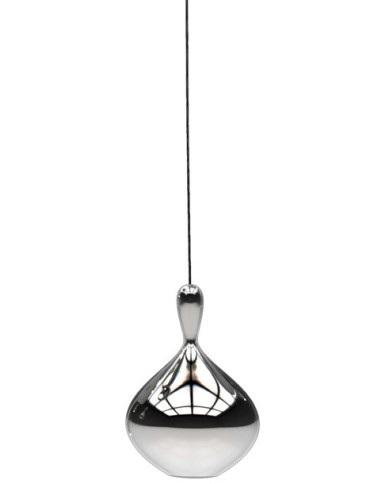 Lámpara HERDA H355, colgante, metal, cristal plateado