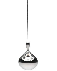Lámpara HERDA H355, colgante, metal, cristal plateado